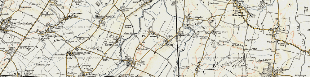 Old map of Flawborough in 1902-1903