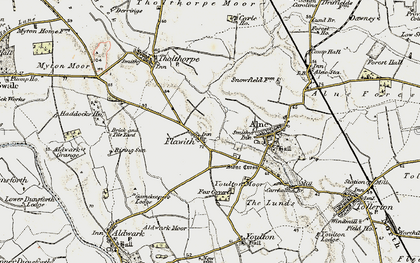 Old map of Flawith in 1903-1904