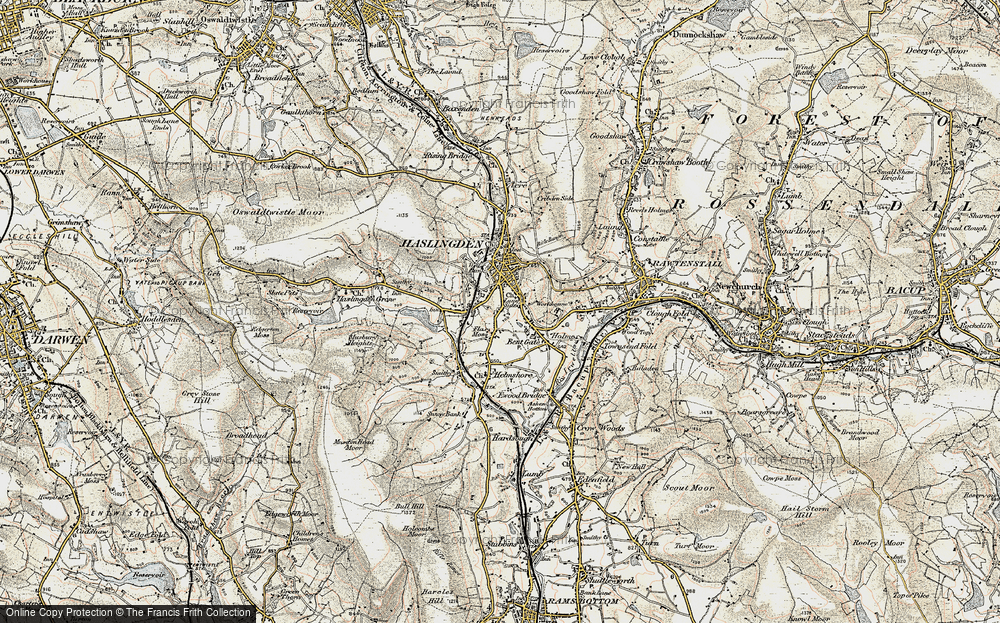 Old Map of Flax Moss, 1903 in 1903