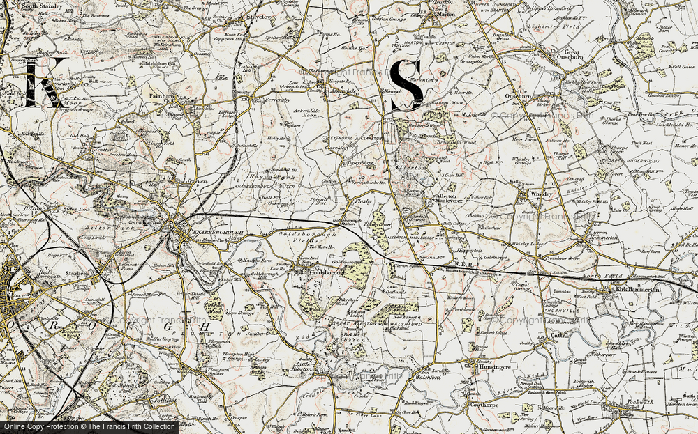 Old Map of Flaxby, 1903-1904 in 1903-1904