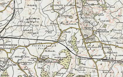 Old map of Flaxby in 1903-1904