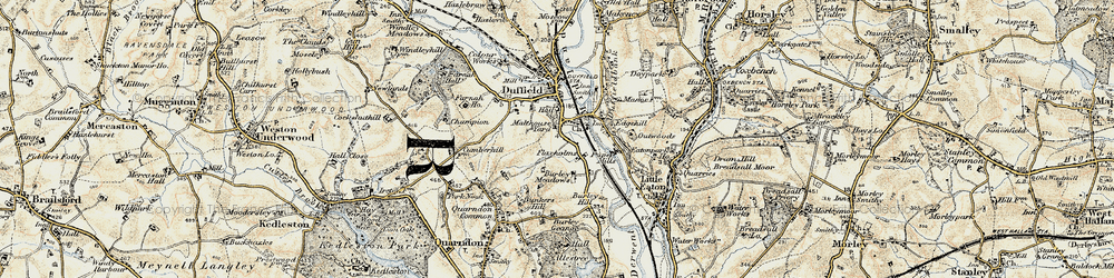 Old map of Burley Grange in 1902-1903
