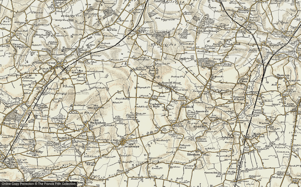 Old Map of Flaxlands, 1901 in 1901