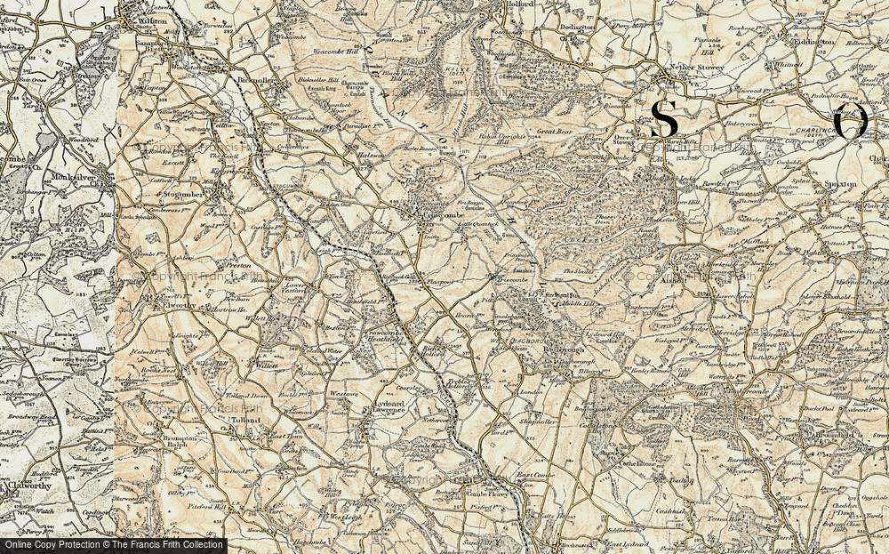 Old Map of Flaxpool, 1898-1900 in 1898-1900