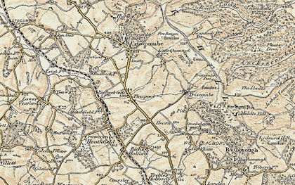 Old map of Flaxpool in 1898-1900
