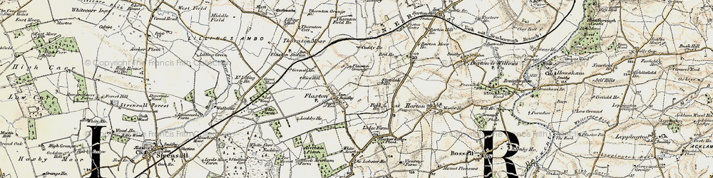 Old map of Flaxton in 1903-1904