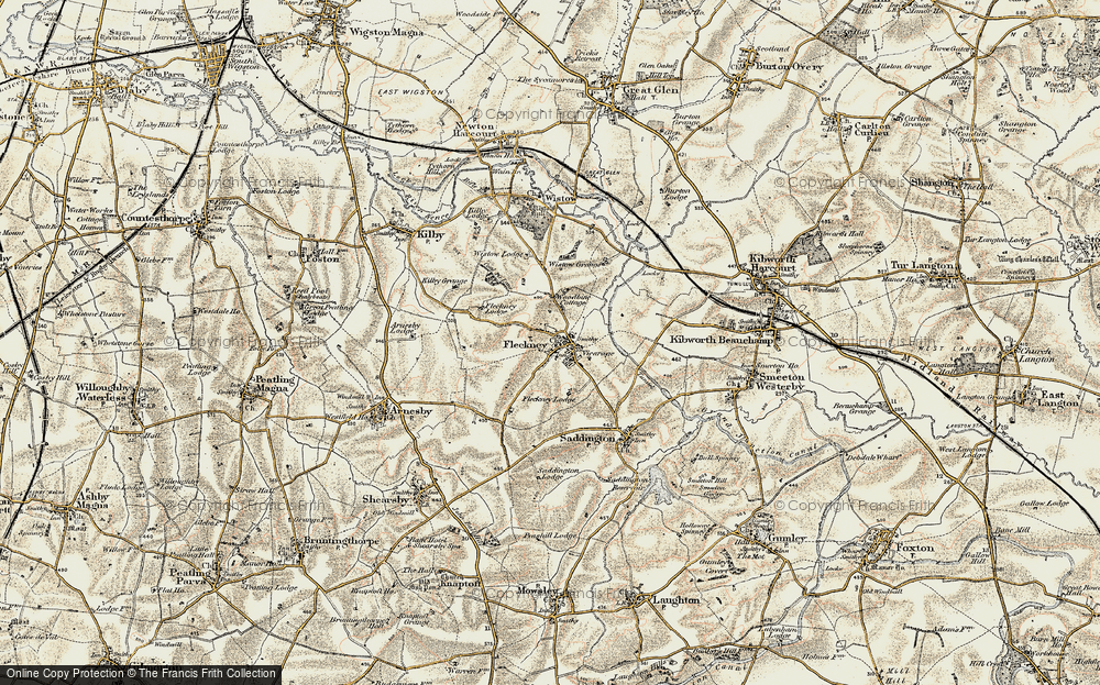 Old Map of Fleckney, 1901-1902 in 1901-1902