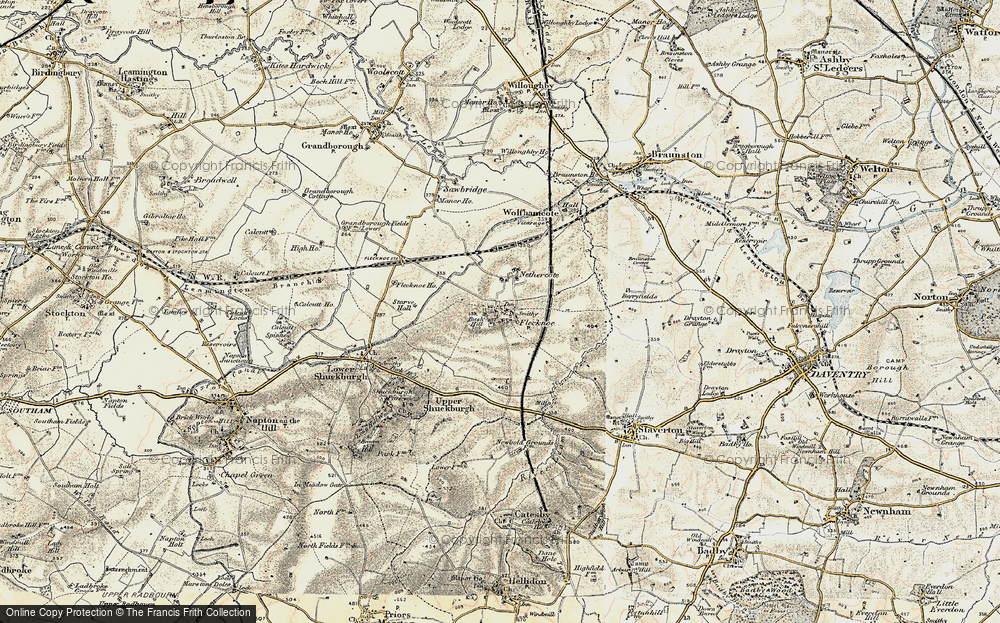 Old Map of Flecknoe, 1898-1901 in 1898-1901