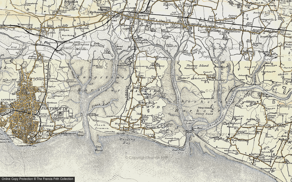 Old Map of Historic Map covering Hayling Island in 1897-1899