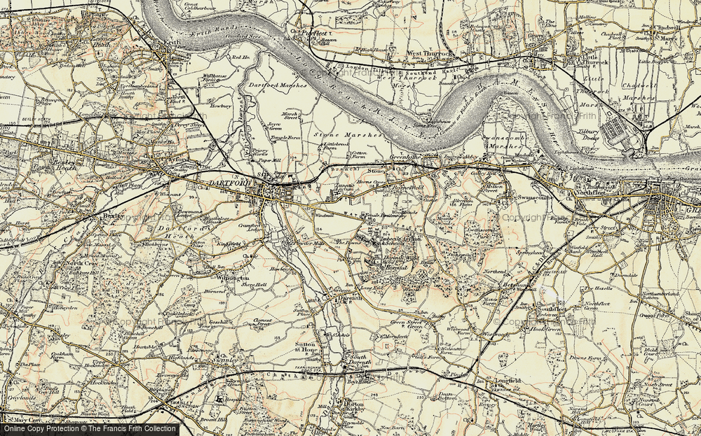 Old Map of Fleet Downs, 1897-1898 in 1897-1898