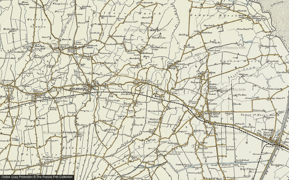 Old Map of Fleet Hargate, 1901-1902 in 1901-1902