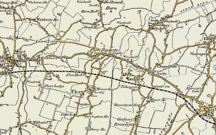 Old map of Fleet Hargate in 1901-1902