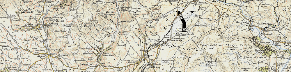 Old map of Winterburn Reservoir in 1903-1904