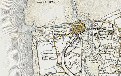 Old map of Rossall Point in 1903-1904