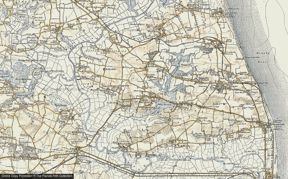 Old Map of Historic Map covering Lily Broad in 1901-1902