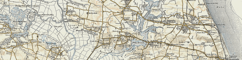 Old map of Fleggburgh in 1901-1902