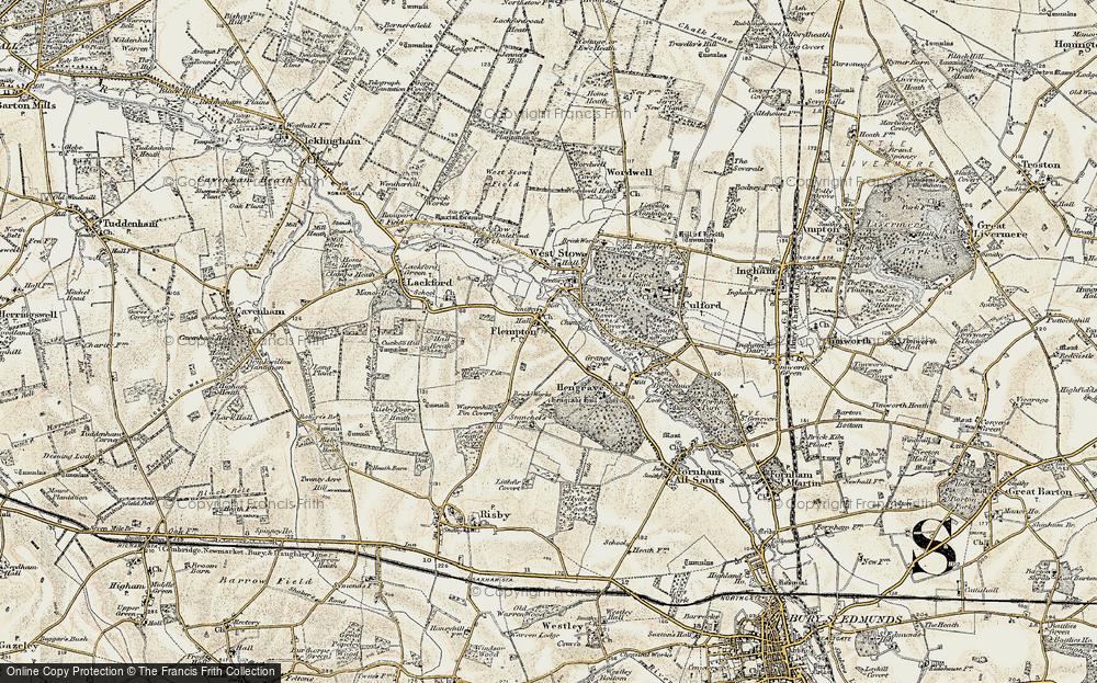 Old Map of Flempton, 1901 in 1901