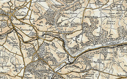 Old map of Glynn in 1900