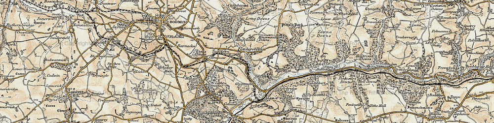Old map of Glynn in 1900