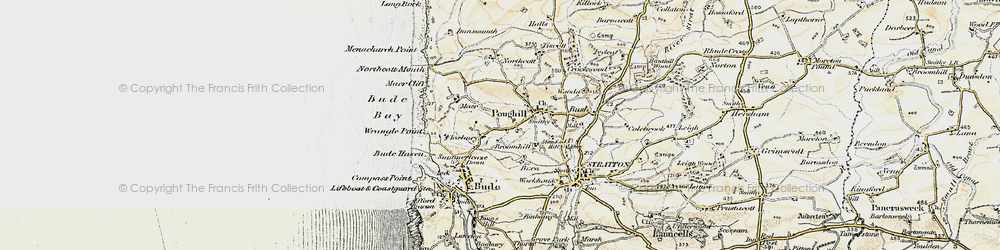 Old map of Flexbury in 1900