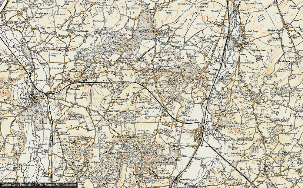 Old Map of Flexford, 1897-1909 in 1897-1909