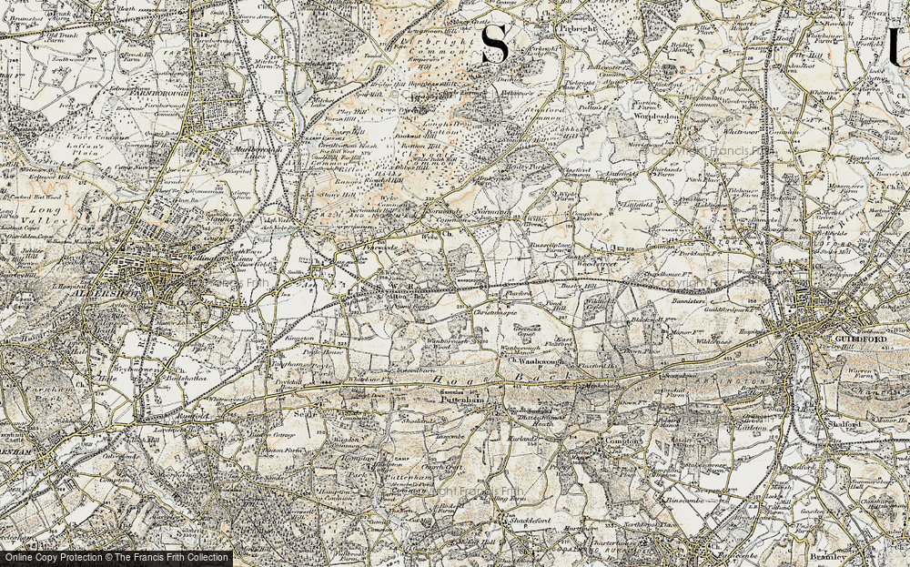 Old Map of Flexford, 1898-1909 in 1898-1909