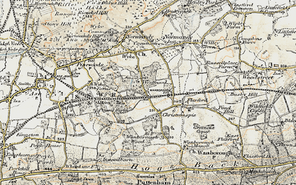 Old map of Flexford in 1898-1909
