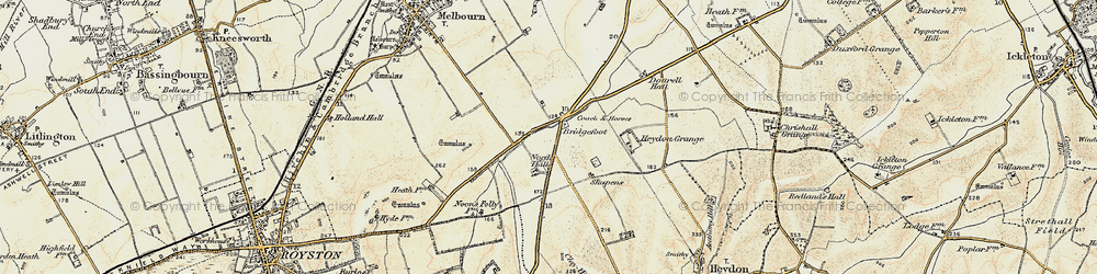Old map of Flint Cross in 1898-1901