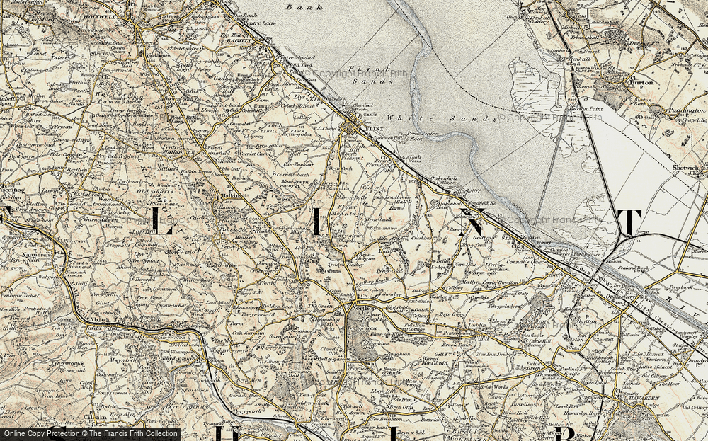 Old Map of Historic Map covering Bryn-y-garreg in 1902-1903