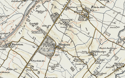 Old map of Flintham in 1902-1903