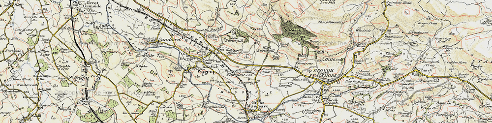 Old map of Brough Hill in 1903-1904