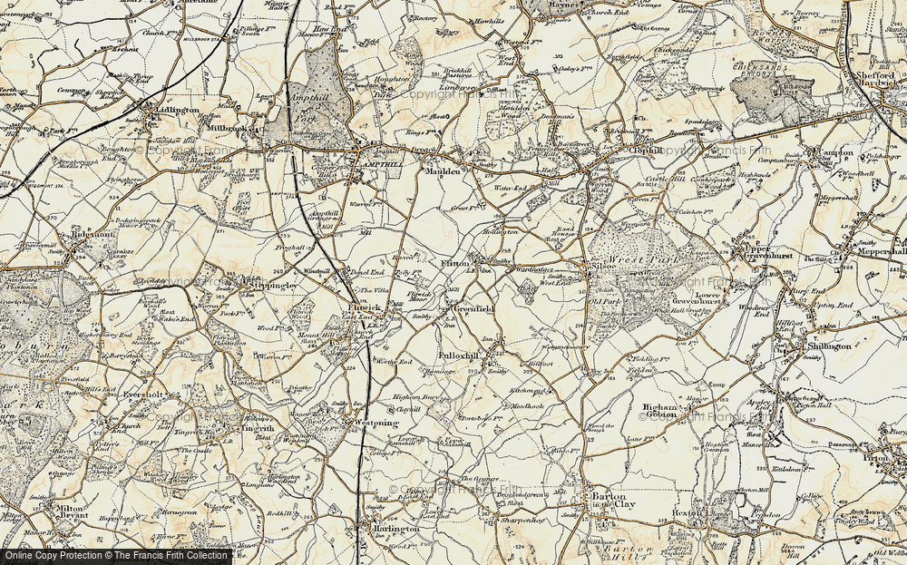 Old Map of Flitton, 1898-1901 in 1898-1901