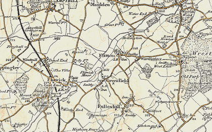 Old map of Flitton in 1898-1901