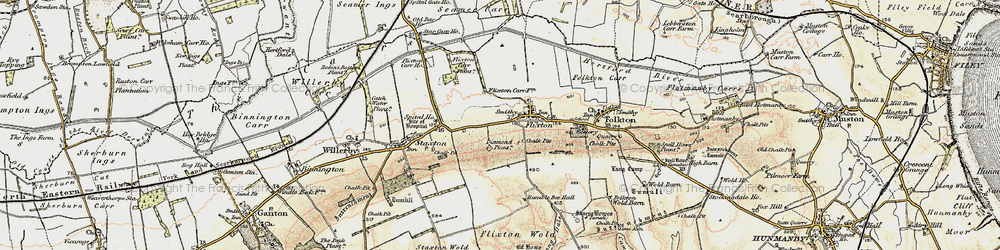 Old map of Flixton in 1903-1904