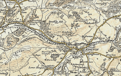 Old map of Bradnor Hill in 1900-1903