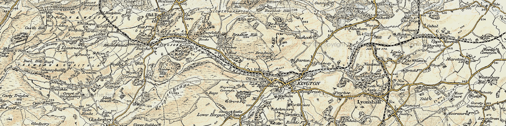 Old map of Bradnor Hill in 1900-1903