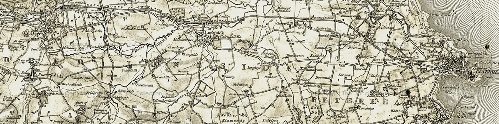 Old map of Tiffery in 1909-1910