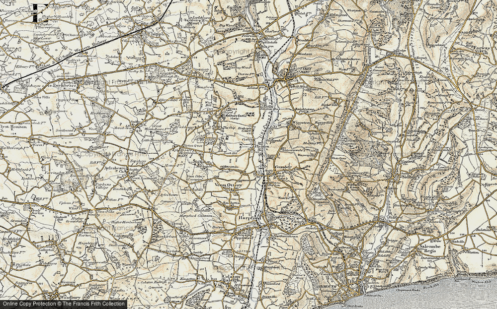 Old Map of Fluxton, 1899 in 1899