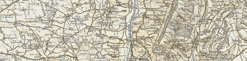Old map of Fluxton in 1899