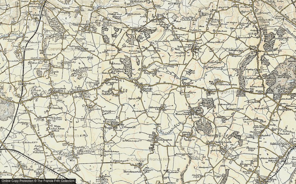 Old Map of Flyford Flavell, 1899-1902 in 1899-1902