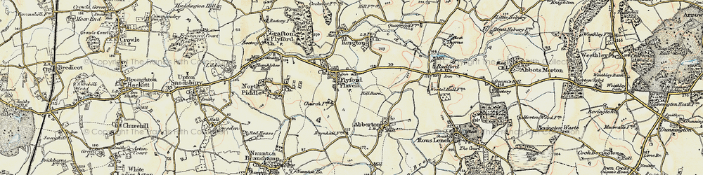 Old map of Wychavon Way in 1899-1902
