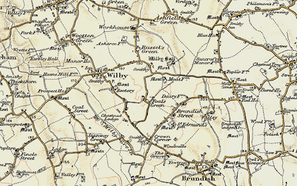 Old map of Foals Green in 1901