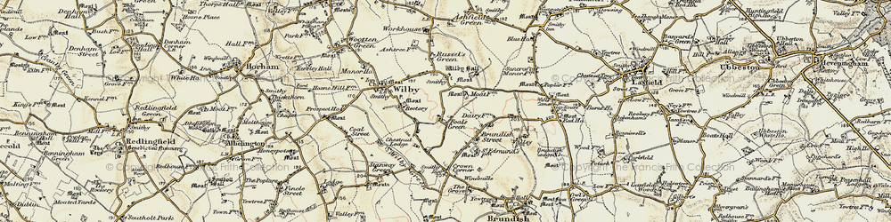 Old map of Foals Green in 1901