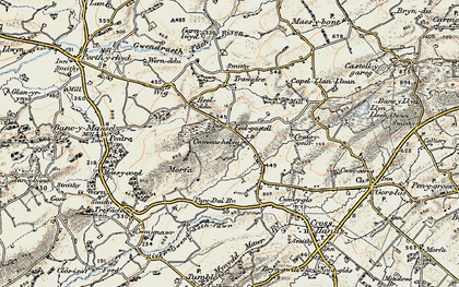 Old map of Foel-gastell in 1900-1901