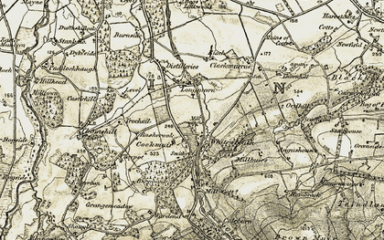 Old map of Wester Millbuies in 1910-1911