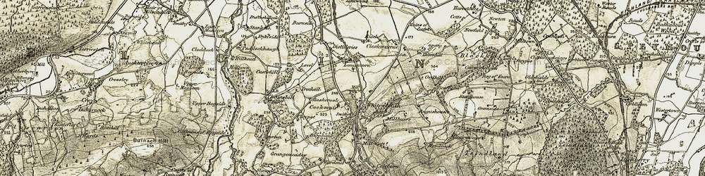 Old map of Brown Muir in 1910-1911