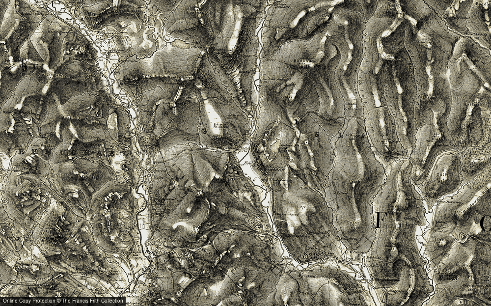 Old Map of Folda, 1907-1908 in 1907-1908