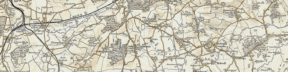 Old map of Folke in 1899