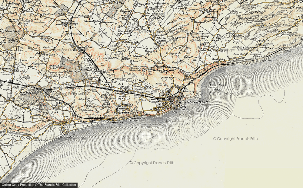 Old Map of Folkestone, 1898-1899 in 1898-1899
