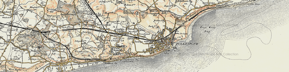 Old map of Folkestone in 1898-1899